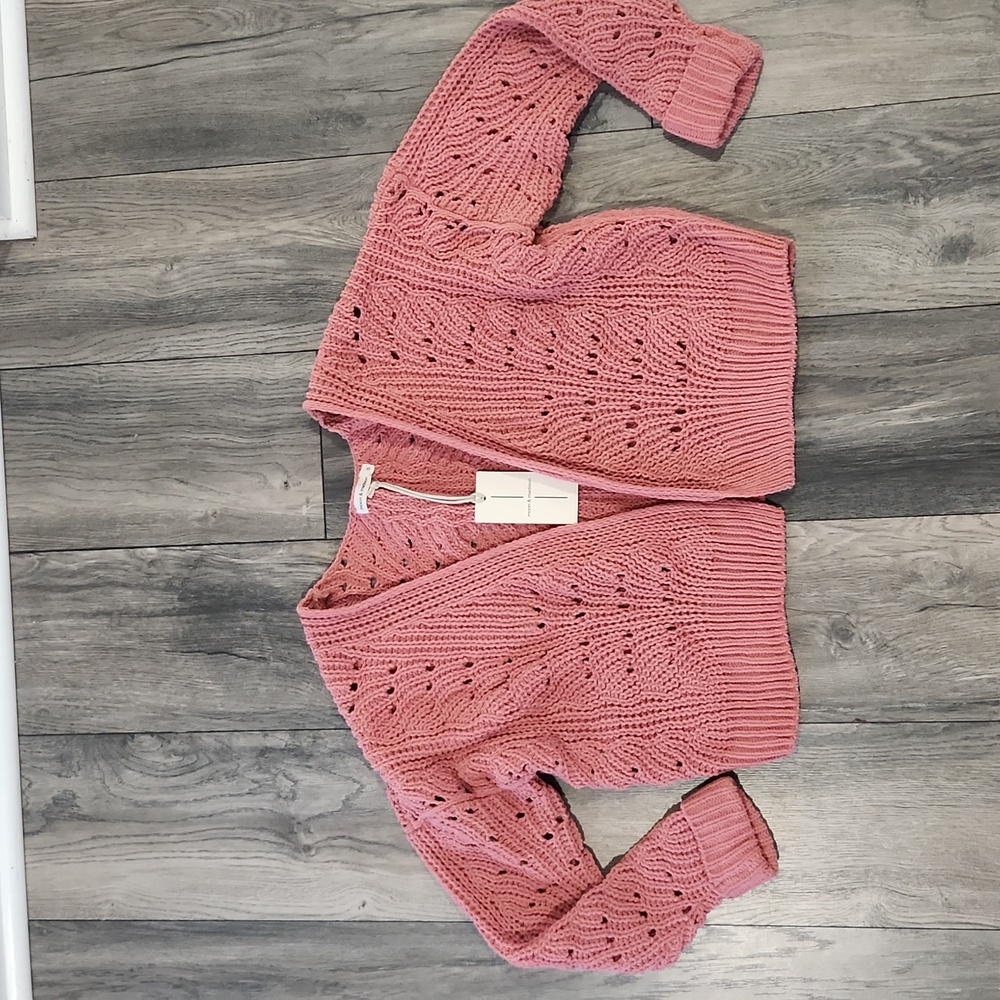 Moon & Madison Knit Old Pink Open Cardigan Small